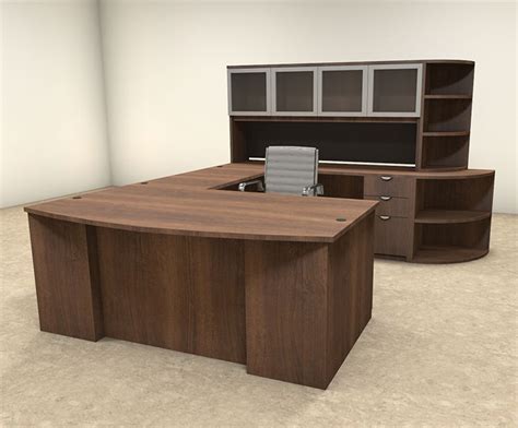 6pc U Shaped Modern Contemporary Executive Office Desk Set, #OF-CON-U44 ...