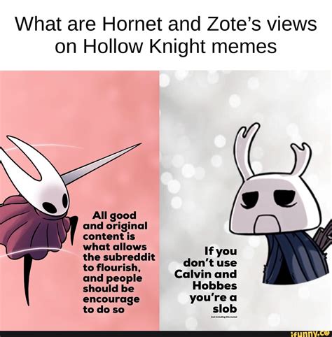 What are Hornet and Zote’s views on Hollow Knight memes - iFunny Brazil