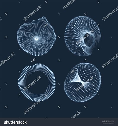 Geometric Shape Design Torus Consisting Points Stock Vector (Royalty ...