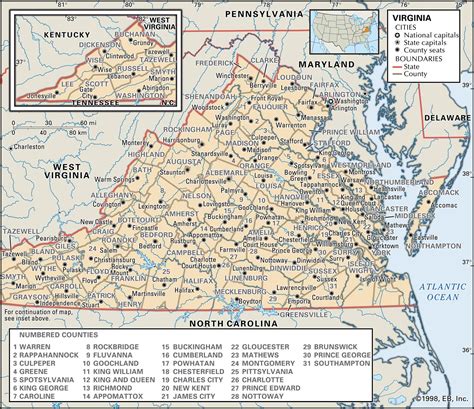 Printable County Map Of Virginia