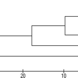 Dendrogram showing evolutionary relationship based on Mahalanobis ...