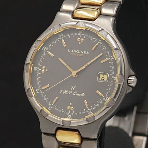 LONGINES Watch CONQUEST VHP Ti Quartz Titanium 18K Gold Plated Date ...