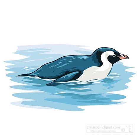 Penguin Clipart-penguin navigating through water clip art