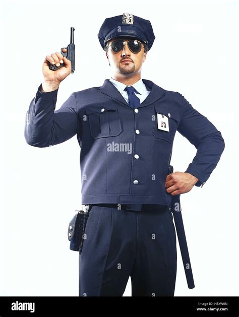 Policeman, watchman, sunglasses, gun, studio, cut out, man, occupation ...