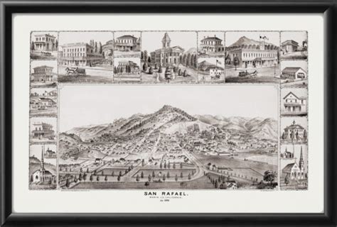 San Rafael CA 1891 Restored Map | Vintage City Maps