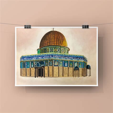 Al Aqsa Mosque Art Print / Masjid Al Aqsa Print / Holy Mosque Print ...