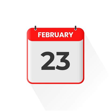 23rd February calendar icon. February 23 calendar Date Month icon ...