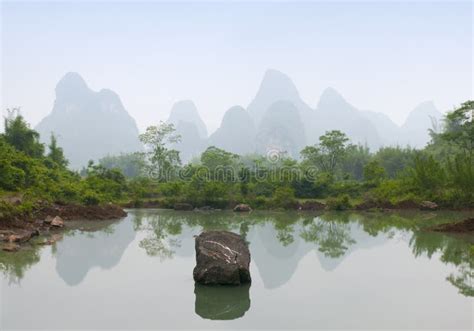 Karst Scenery in Guangxi Province, China Stock Photo - Image of farm ...