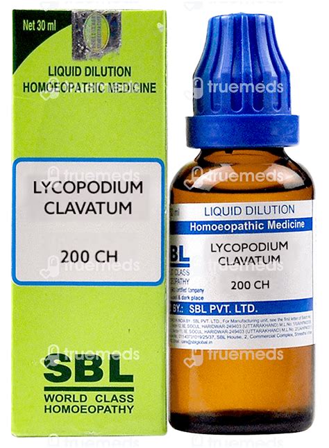 Sbl Lycopodium Clavatum 200 Ch Dilution 30 Ml - Uses, Side Effects ...