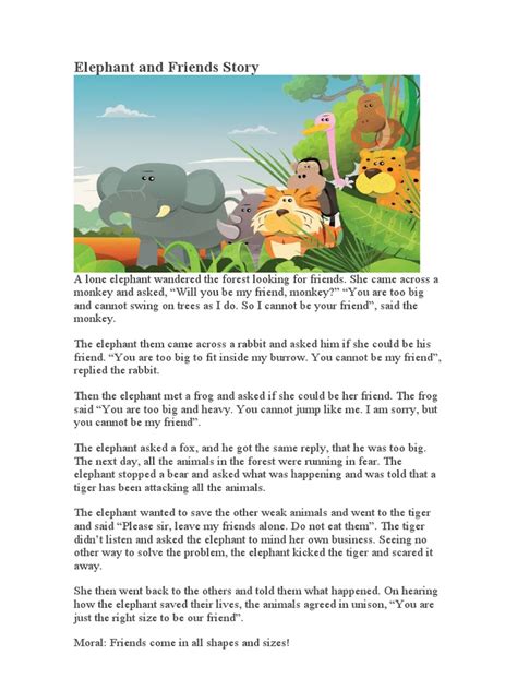 Elephant and Friends Story | PDF