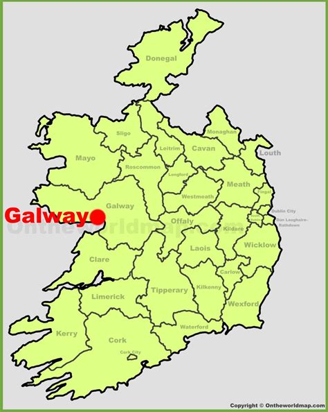 Galway location on the Ireland map - Ontheworldmap.com