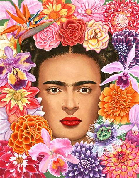 México es cultura — strangelyrose: Frida with Flowers Prints... | Obras ...