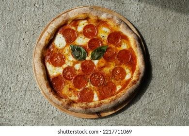 Tasty Pepperoni Pizza Top View Stock Photo 2217711069 | Shutterstock