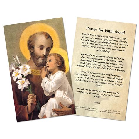 ST. JOSEPH PRAYER FOR FATHERHOOD LAMINATED HOLY CARD | EWTN Religious ...