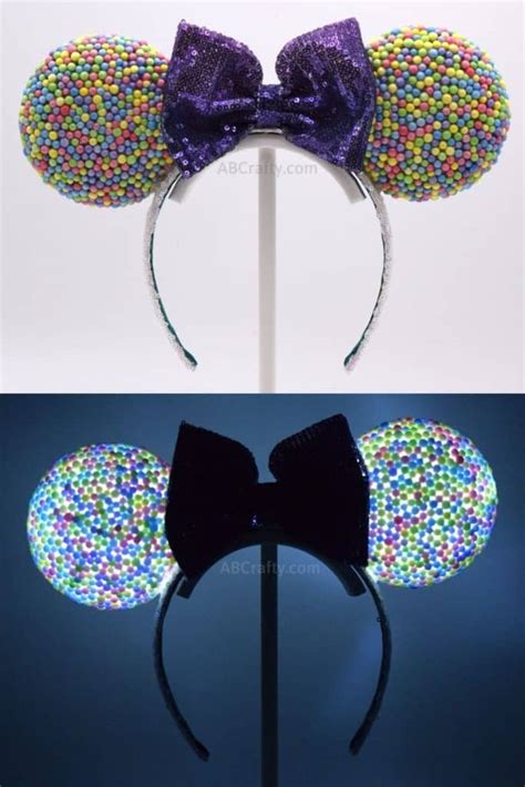 DIY Light Up Minnie Mouse Ears - No Sew DIY Disney Ears - AB Crafty