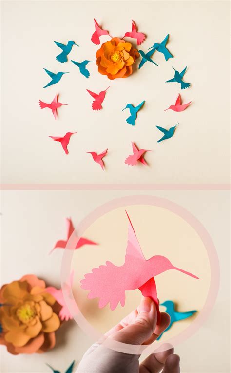 3d Hummingbird Art, 3D Bird Wall Art, Wall Birds Set, Hummingbird Wall ...