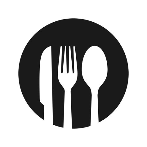 Spoon, fork and knife icon vector illustration in trendy style logo ...