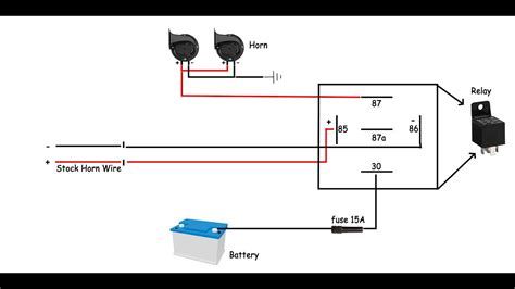 Dual Horn 5 Pin Relay Wiring Diagram : 5 Wire Horn Diagram Electrical ...