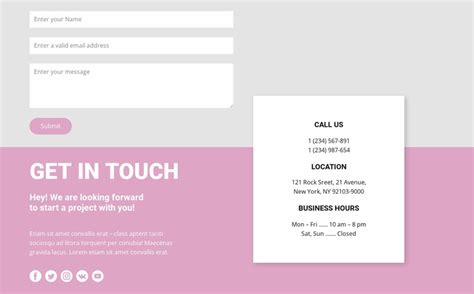 Our contacts and contact form Website Template