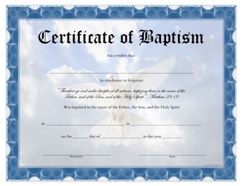 Baptism Certificate – Free Printable