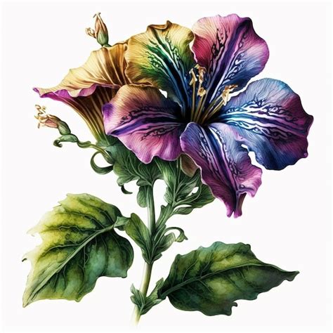 Premium AI Image | A watercolor painting of a flower with the colors of ...