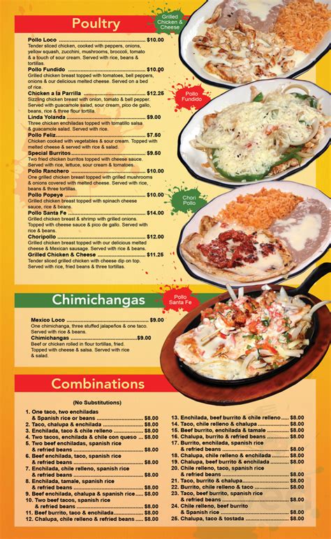 Santa Fe Mexican Grill menu in Greenwood, South Carolina, USA