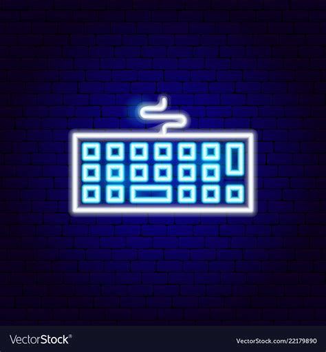 Keyboard neon sign Royalty Free Vector Image - VectorStock