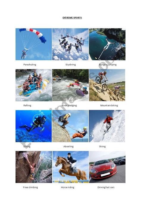 Extreme sports - ESL worksheet by danap_21