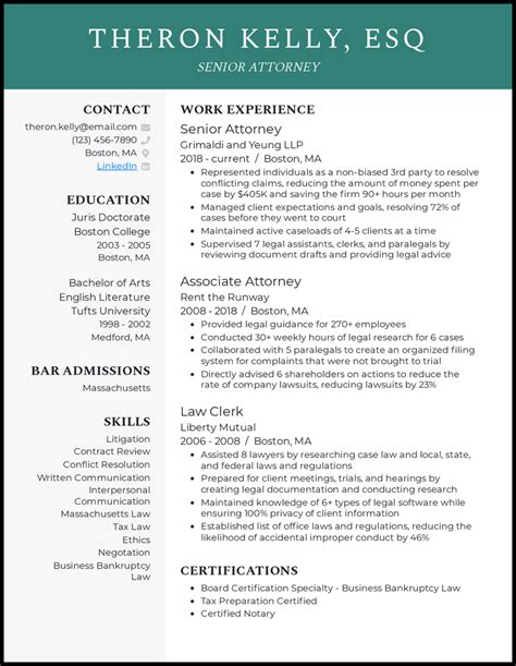 Legal Resume Templates