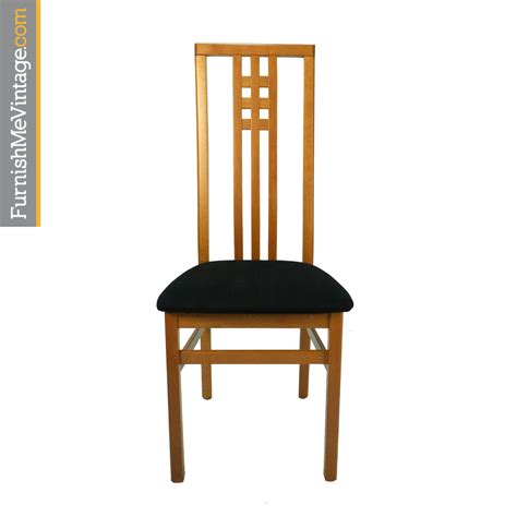 High Back Frank Lloyd Wright Style Modern Italian Cherry Dining Chairs