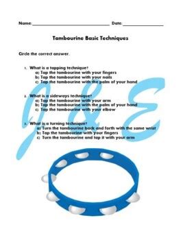 Tambourine Basic Techniques by J and E | Teachers Pay Teachers