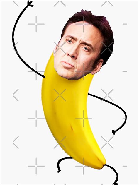 "Nicolas cage in a banana" Sticker for Sale by YaiVargas | Redbubble