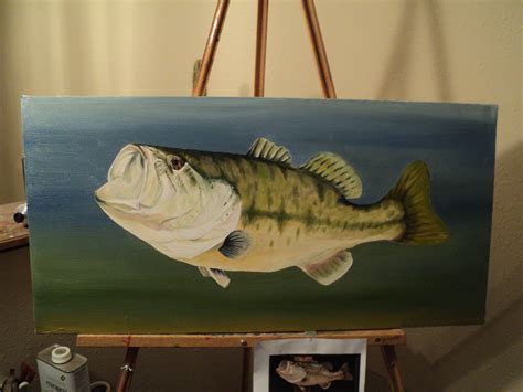 Painting of a largemouth bass