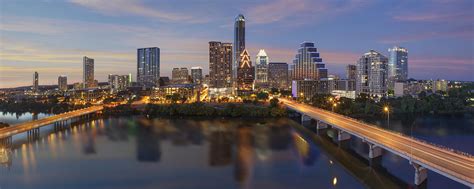 A Panorama of the Austin Skyline over Lady Bird Lake Photograph by Rob ...