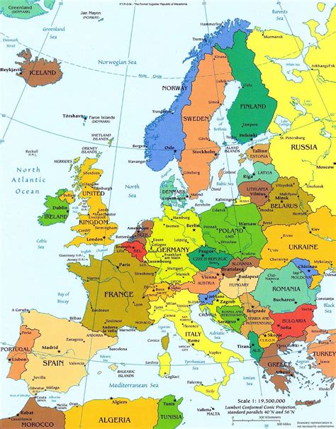 Detailed political map of Europe with capitals. Europe detailed ...