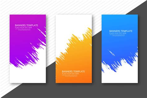 Modern watercolor colorful headers set template design 249015 Vector ...