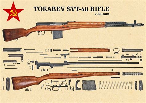 WW2 Soviet Communist Era Russian Assault Weapon Rifle Tokarev SVT-40 ...