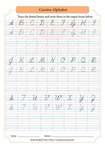 Cursive Writing a to z Capital and Small Letters - SuryasCursive.com