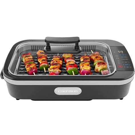 Chefman AccuGrill Black Smokeless Indoor Grill with Removable ...