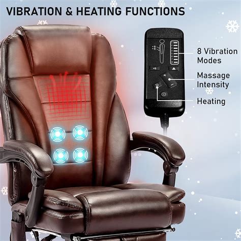 Buy NOBLEMOOD Ergonomic Heated Massage Office Chair Tall and Big ...