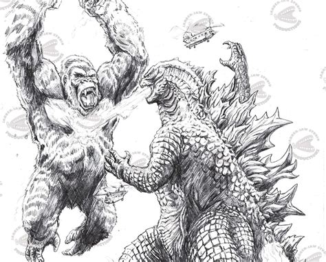 King Kong Versus Godzilla Coloring Pages King Kong Versus Godzilla ...