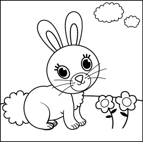 Premium Vector | Vector illustration of black and white rabbit for ...