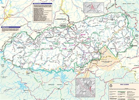 Great Smoky Mountains Map | Color 2018