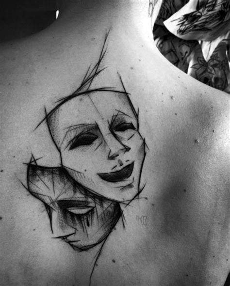 60 Drama Mask Tattoo Designs For Men - Theatre Ink Ideas