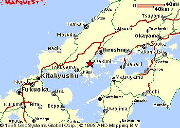 Map of Iwakuni, Japan, where I was born.