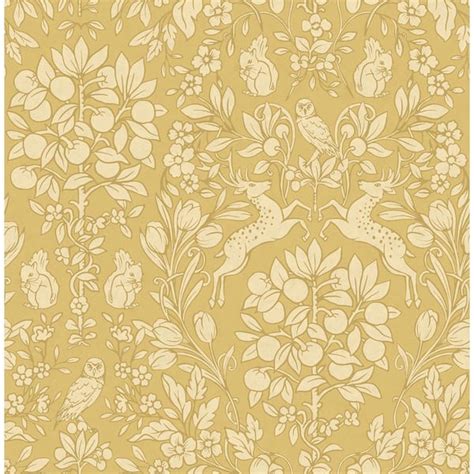 Brewster Home Fashions Richmond Mustard Floral Wallpaper Sample ...