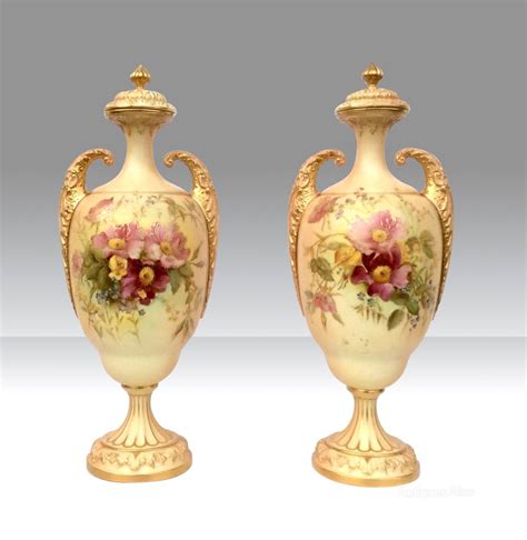 Antiques Atlas - Pair Of Blush Ivory Royal Worcester Vases