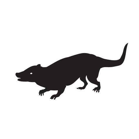 silhouette of a weasel animal isolated on white background. 17211027 ...