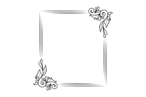 Outline Border Flower Frame Art Vector Graphic by coxvect · Creative ...