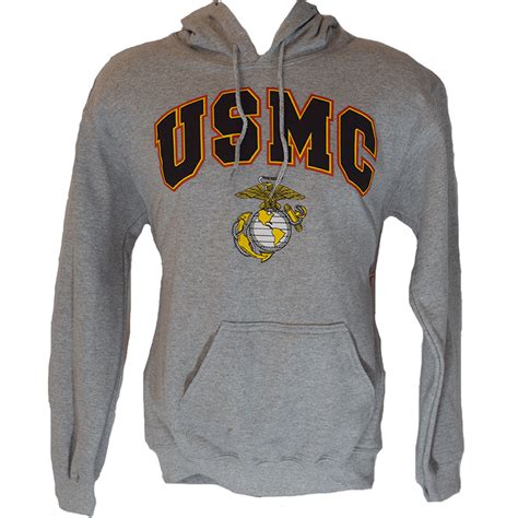 Grey USMC Hoodie | Grey Marine Corps Hoodie